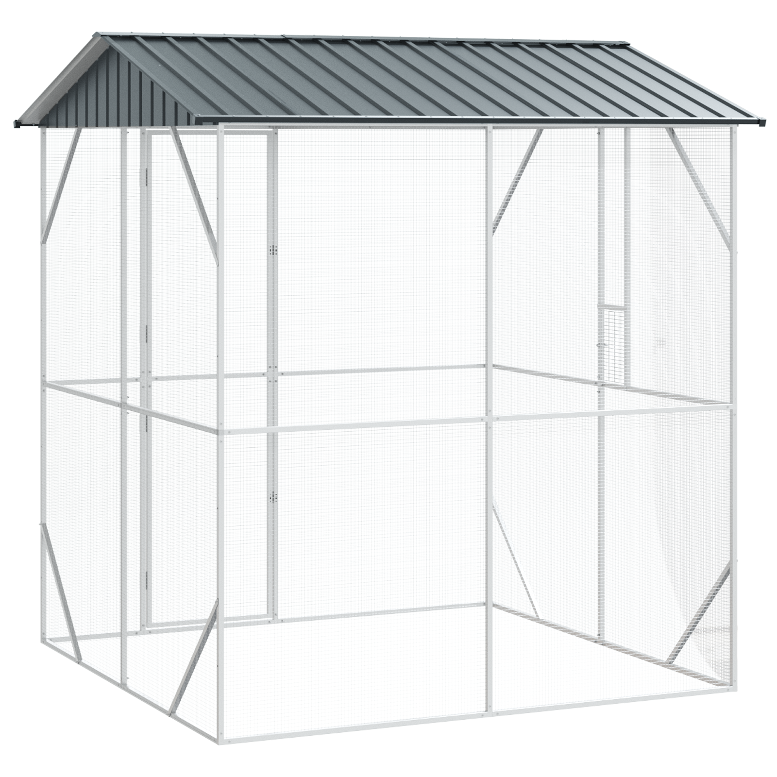 vidaXL Jaula para Aves Antracita 227 x 112 x 141 cm Acero galvanizado