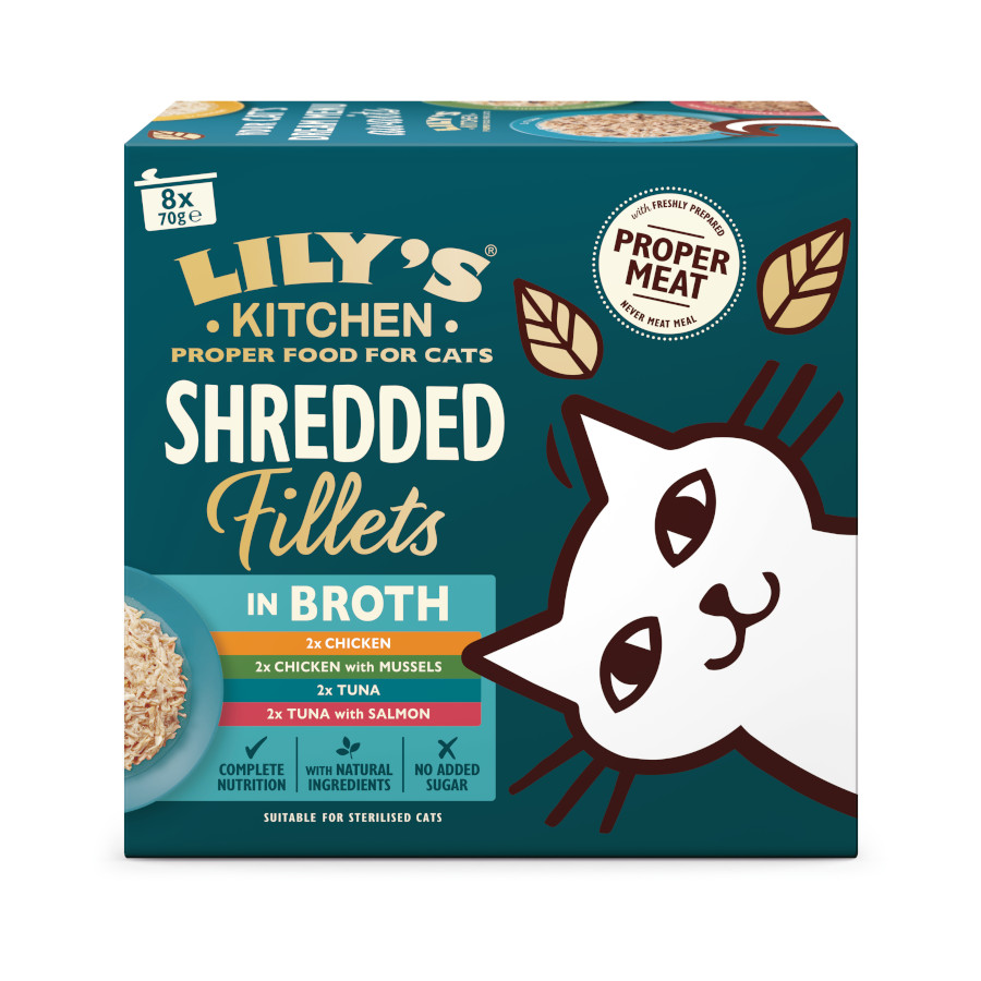 48 latas x 70 g Lily’s Kitchen Shredded Filetes lata para gatos ¡Pack ahorro!