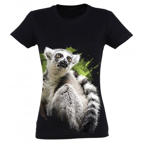 Camiseta Mujer Lemur color Negro, , large image number null