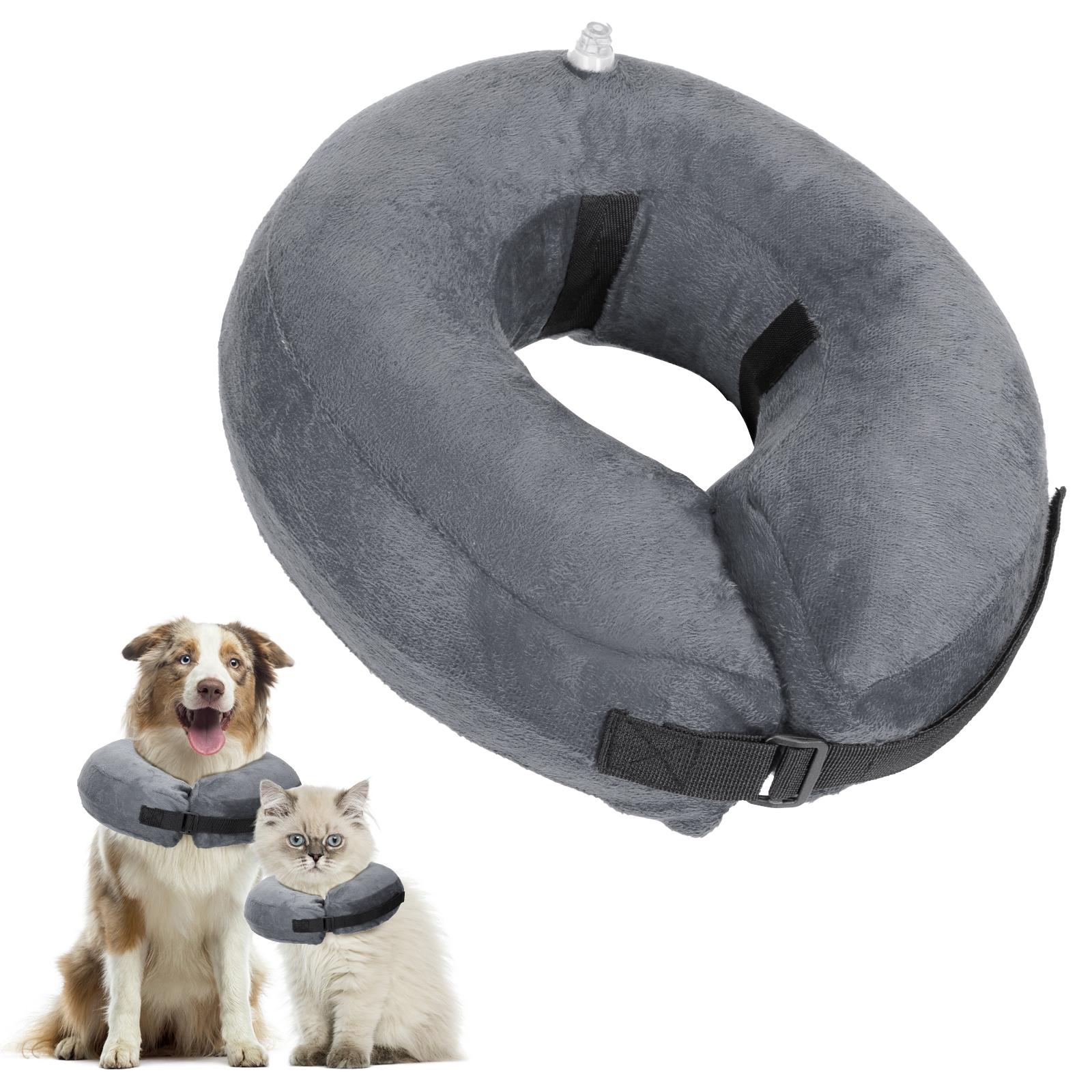 Nobleza - Collar de Recuperación Inflable para Perro Gato, Ajustable Collar Isabelino para Mascotas,