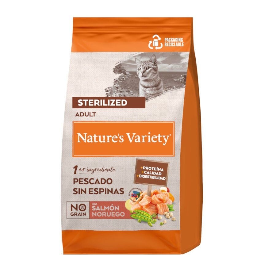 Nature's Variety No Grain Adult Sterilised Salmón Noruego pienso para gatos