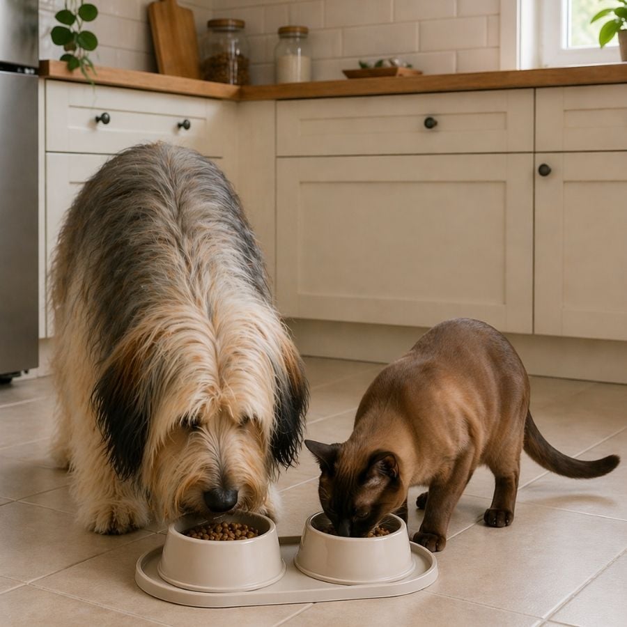 Leeby Comedero Doble de Plástico para perros y gatos