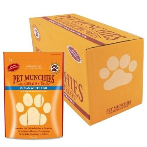 Pack de 8 paquetes de snacks cortados a mano para perros sabor Pescado