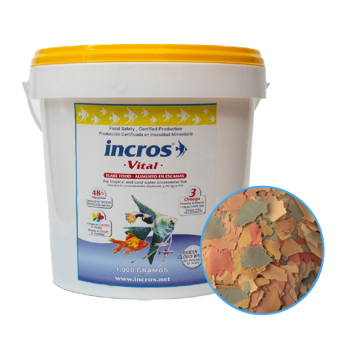 Comida para Peces Tropicales Alimento Premium en Escamas Incros Vital