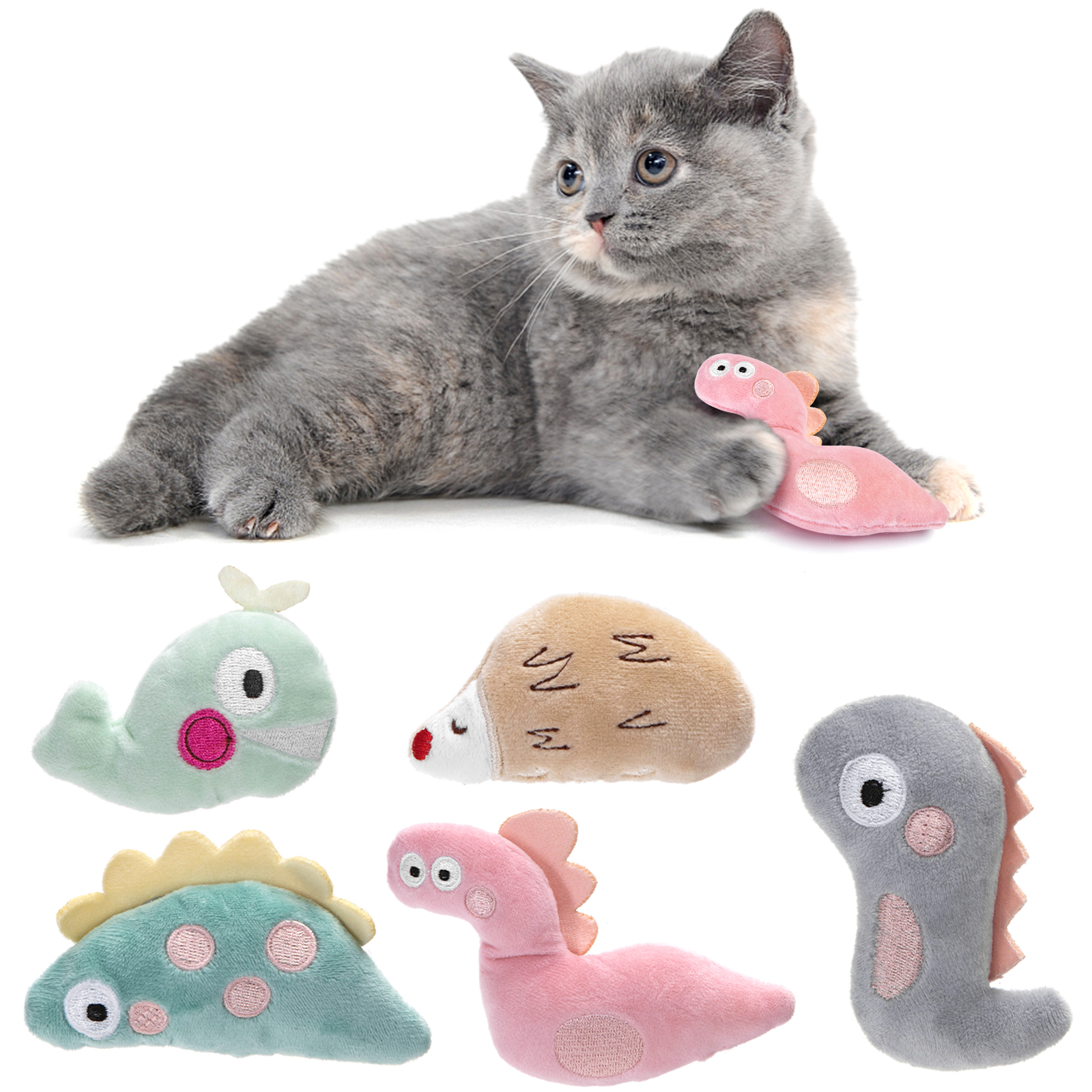 Nobleza - Juguetes con Hierba Gatera 5pcs Catnip Plush Toys,Soft Plush Cat Toys,Toy Sets Kitten Cleaning Training Play Nibble