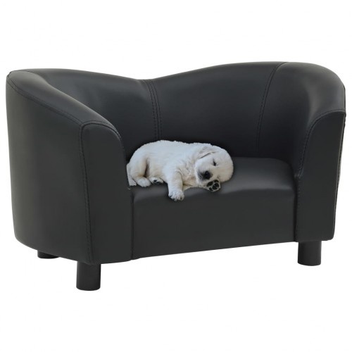 Vidaxl sofá de cuero negro para perros