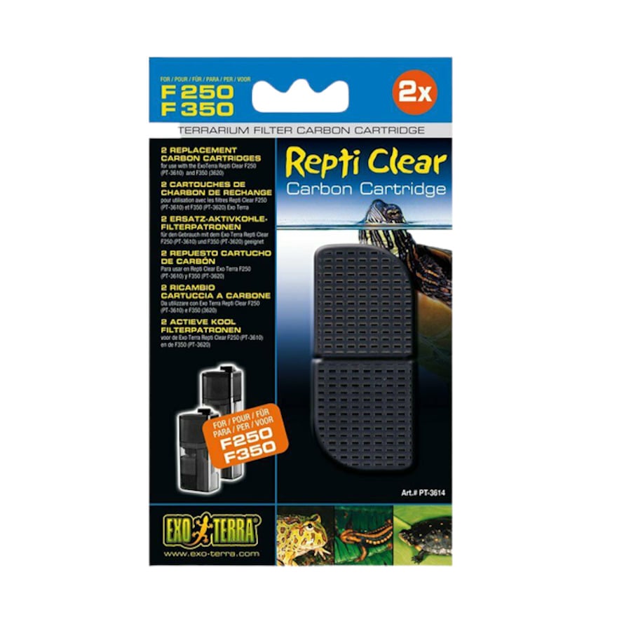 Exo Terra Esponja de Carbón de Recambio filtro Reptil Clear F250/F350 para terrarios