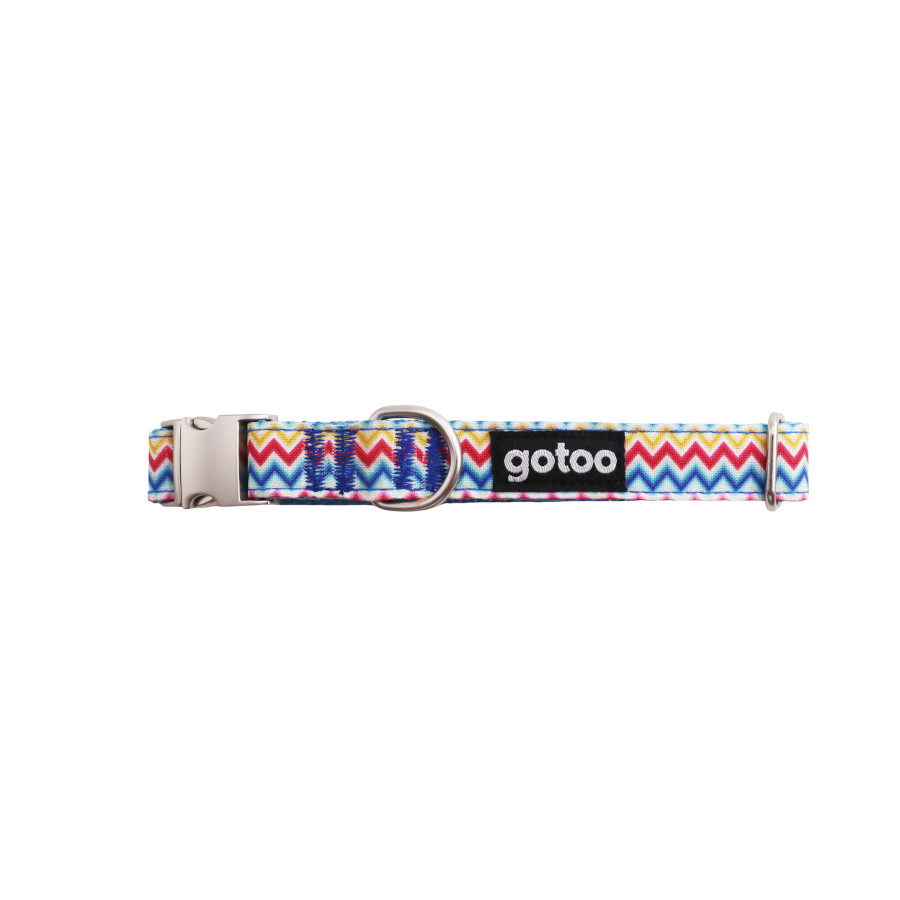 Gotoo Collar estampado rayas zig-zag para perros