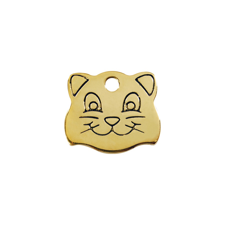 Placa identificativa Latón Gato Cara para gatos