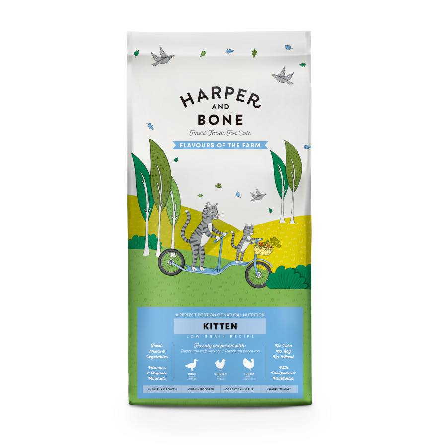 2 kg Harper & Bone Flavours Farm Pienso Pollo y Pavo para gatitos