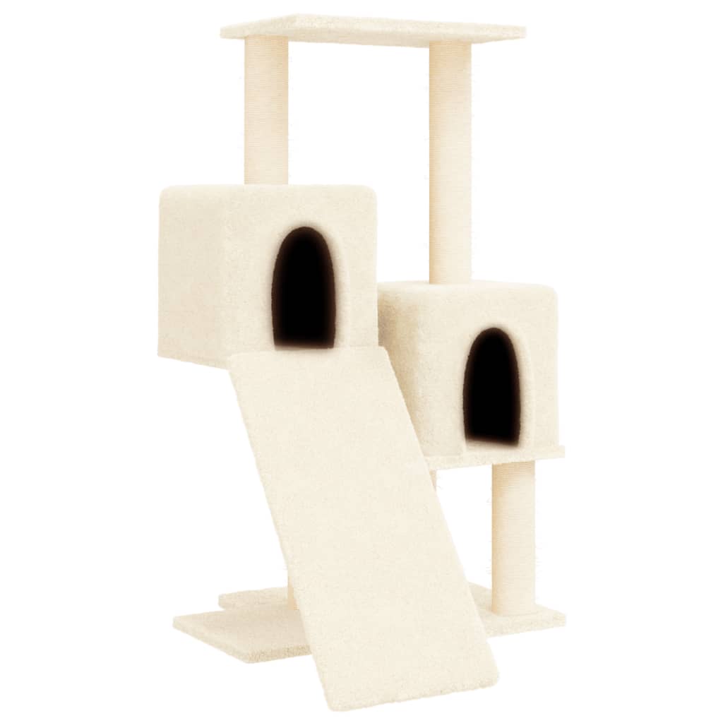 vidaXL Rascador para gatos con postes de sisal color crema 82 cm
