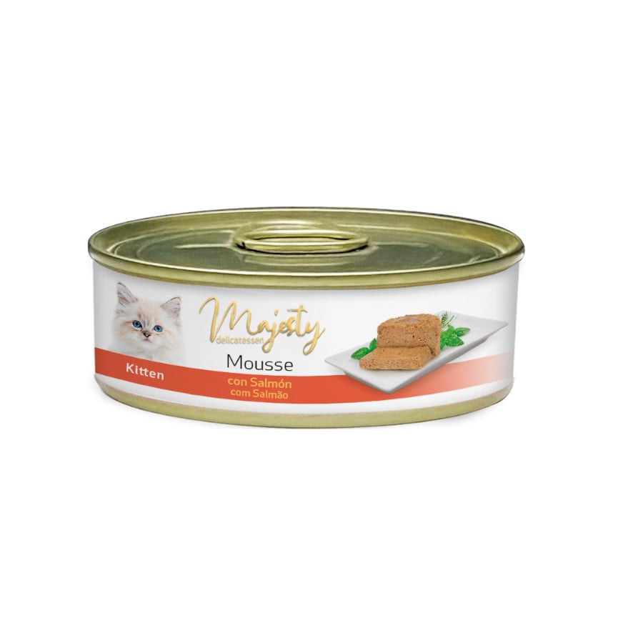 24 latas x 85 g Majesty Kitten Mousse de Salmón lata ¡Pack ahorro!