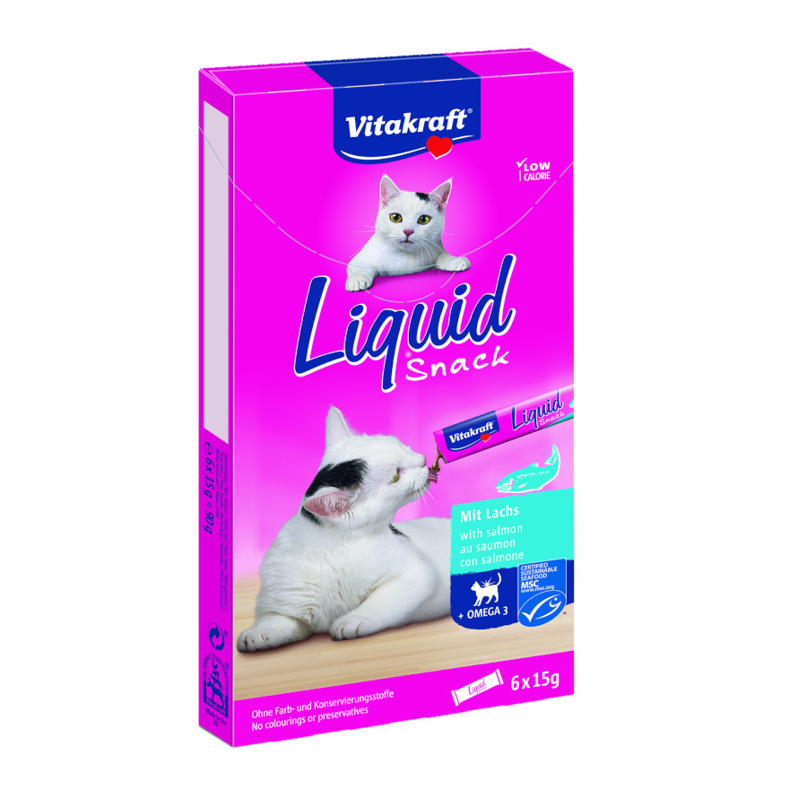 Vitakraft Liquid Snack de Salmón para gatos, , large image number null