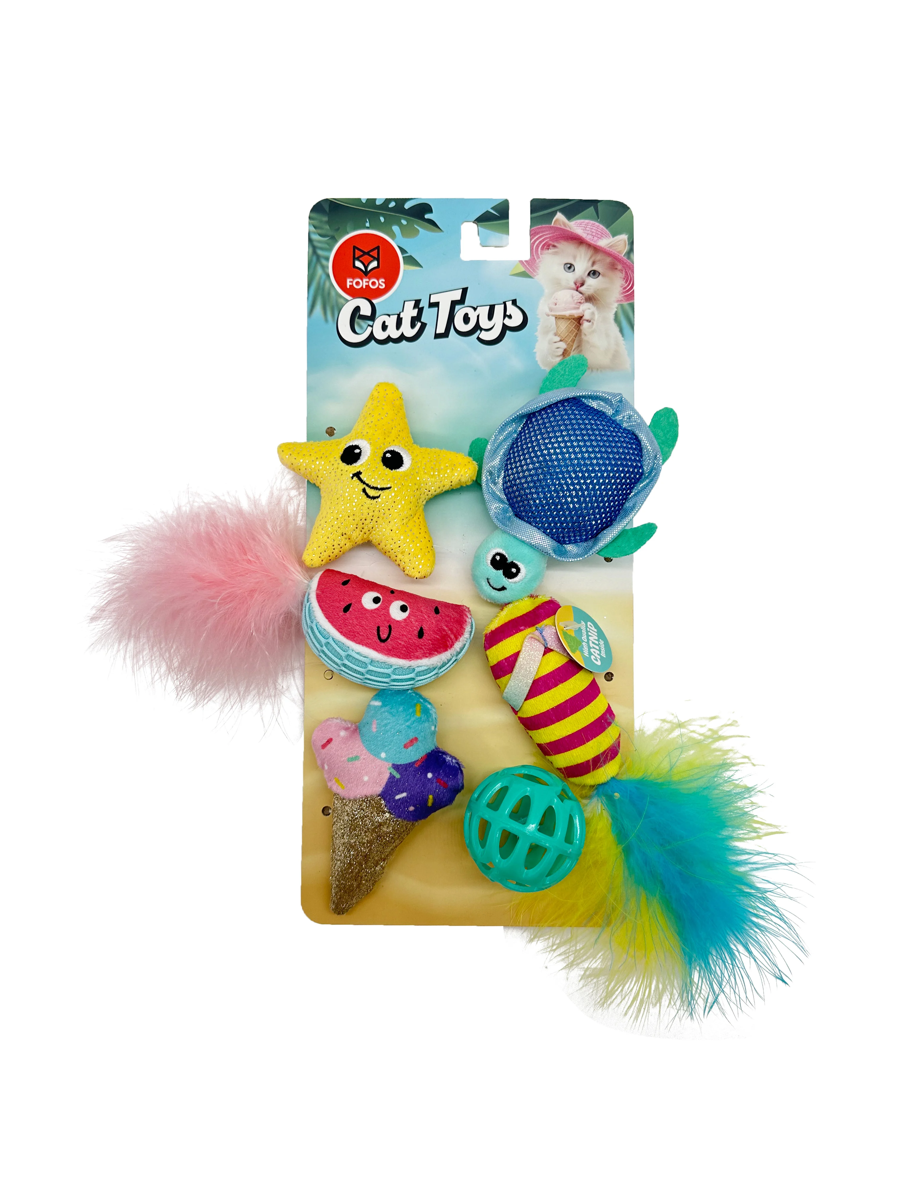 FOFOS | Set de 6 Juguetes con Catnip (Colección Verano) - Para Gato
