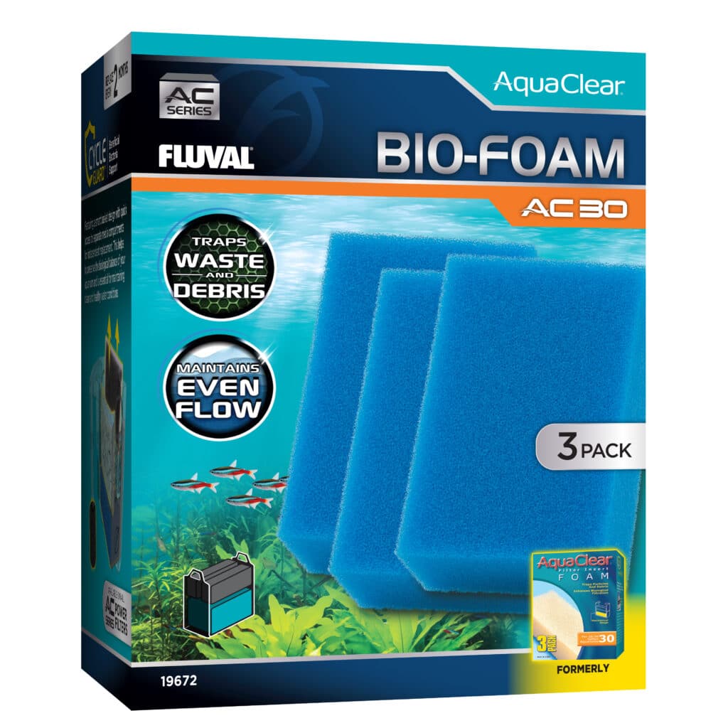 Carga Pack Ahorro Bio-Foam Azul para filtro mochila para acuario Fluval AquaClear AC30, 3pc