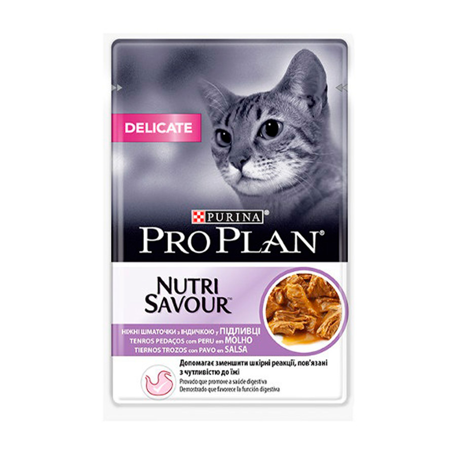 Pro Plan NutriSavour Delicate Feline Pavo sobre en salsa, , large image number null