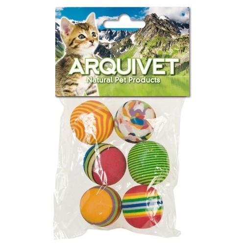 Pack de 6 pelotas multicolor para gatos color Variado