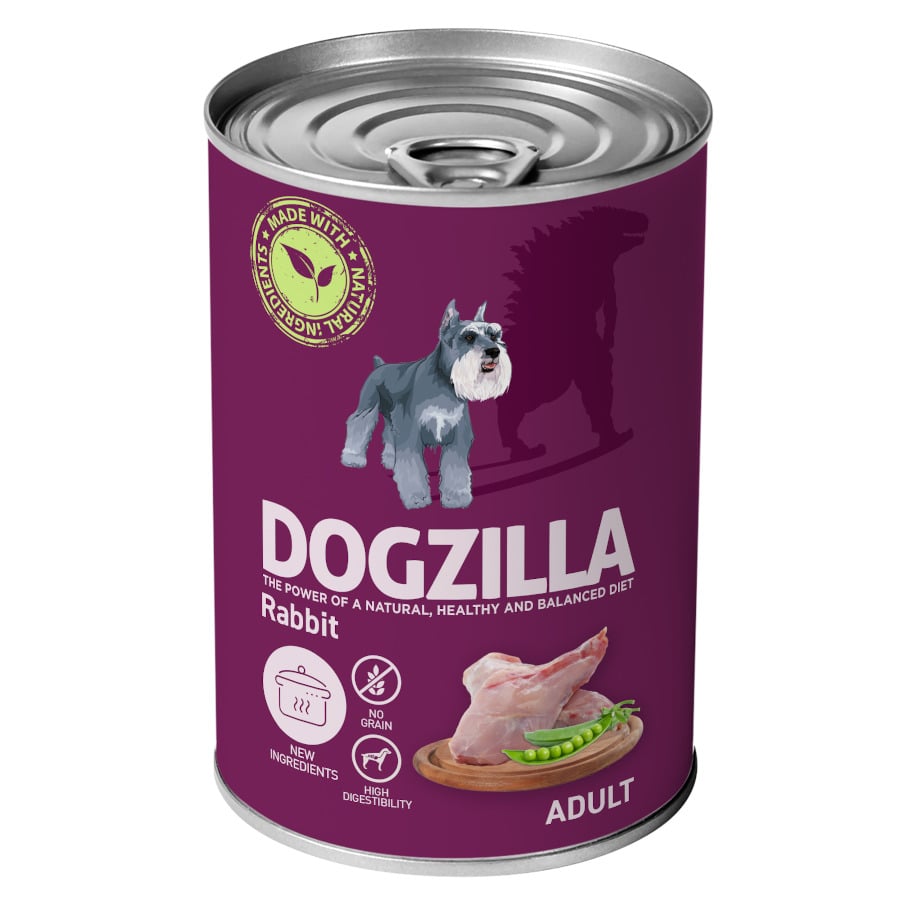 12 latas x 400 g Dogzilla Adult Conejo lata para perros ¡Pack ahorro!