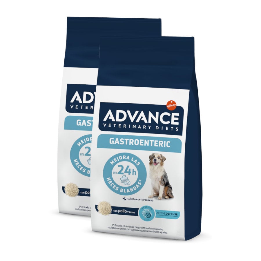 2 x 12 kg Advance Veterinary Diets Gastroenteric pienso para perros ¡Pack ahorro!