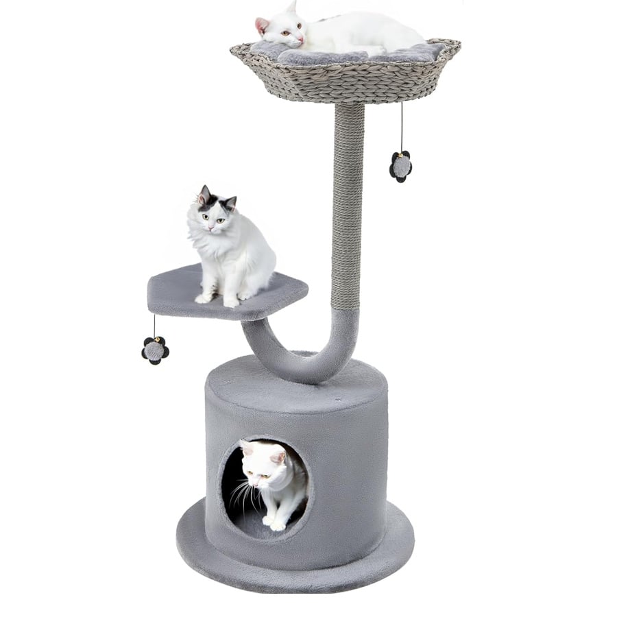 COSTWAY Árbol para Gatos Altura 106 cm, Torre para Gatos con Marco