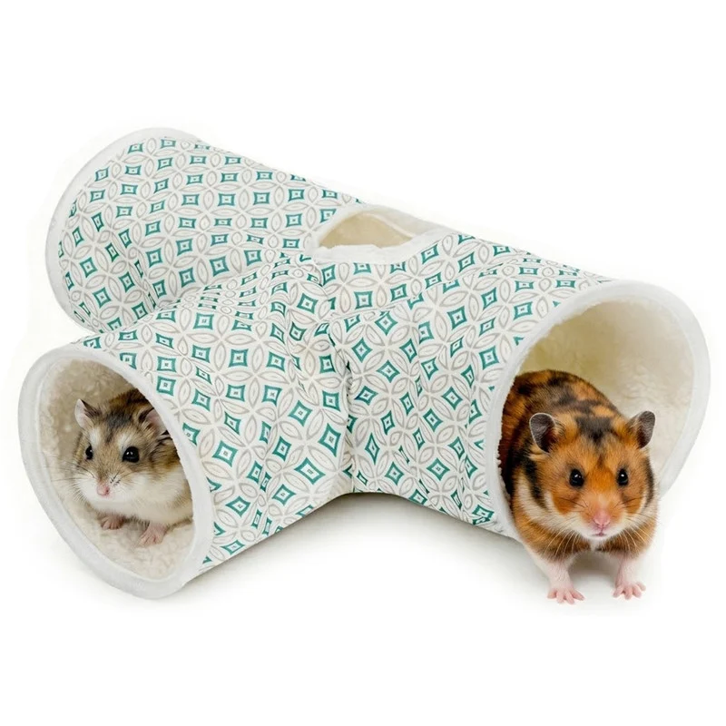 Nobleza Túnel para Cobayas y Conejos de 3 Vías – Resistente a Mordeduras, Tela Oxford, Plegable – Juguete Interactivo para Ratas, Chinchillas y