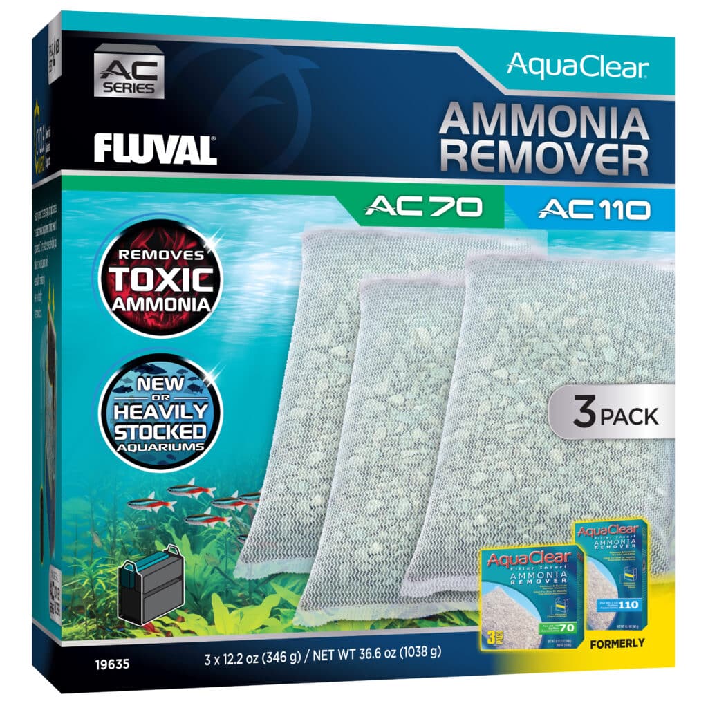 Carga Pack Ahorro Elimina Amoníaco para filtros mochila para acuario Fluval AquaClear AC70/110, 3pc