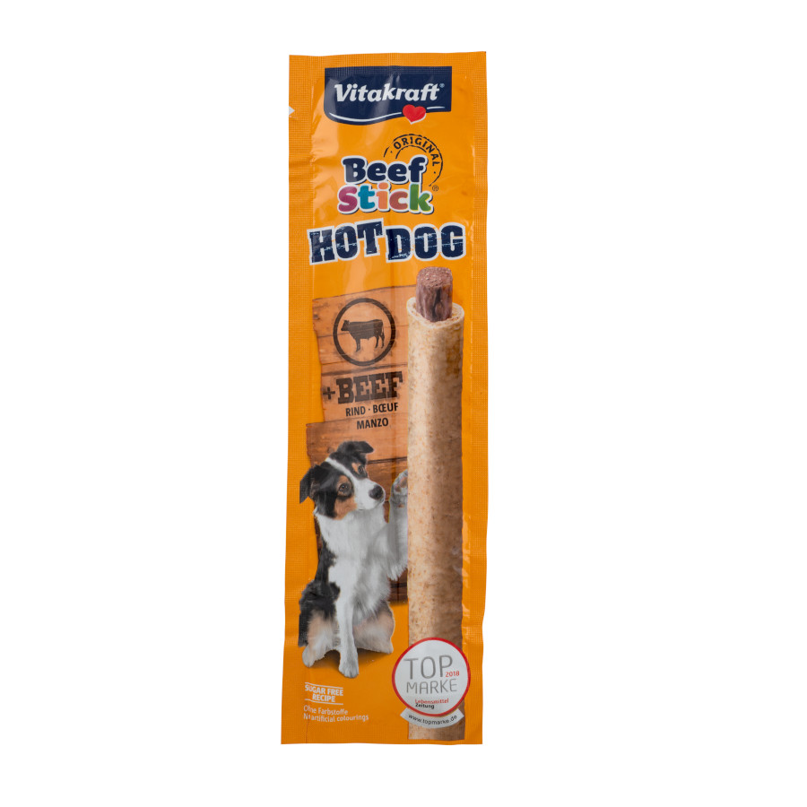 Imagen de Vitakraft Beef Stick Hot Dog snack para perros