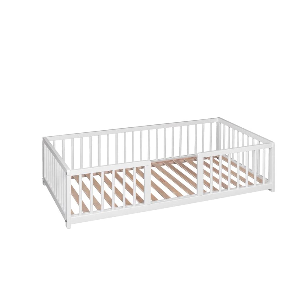 Cama sofá para perros grandes WonderWoof, elevada hecha de madera de haya - Blanco