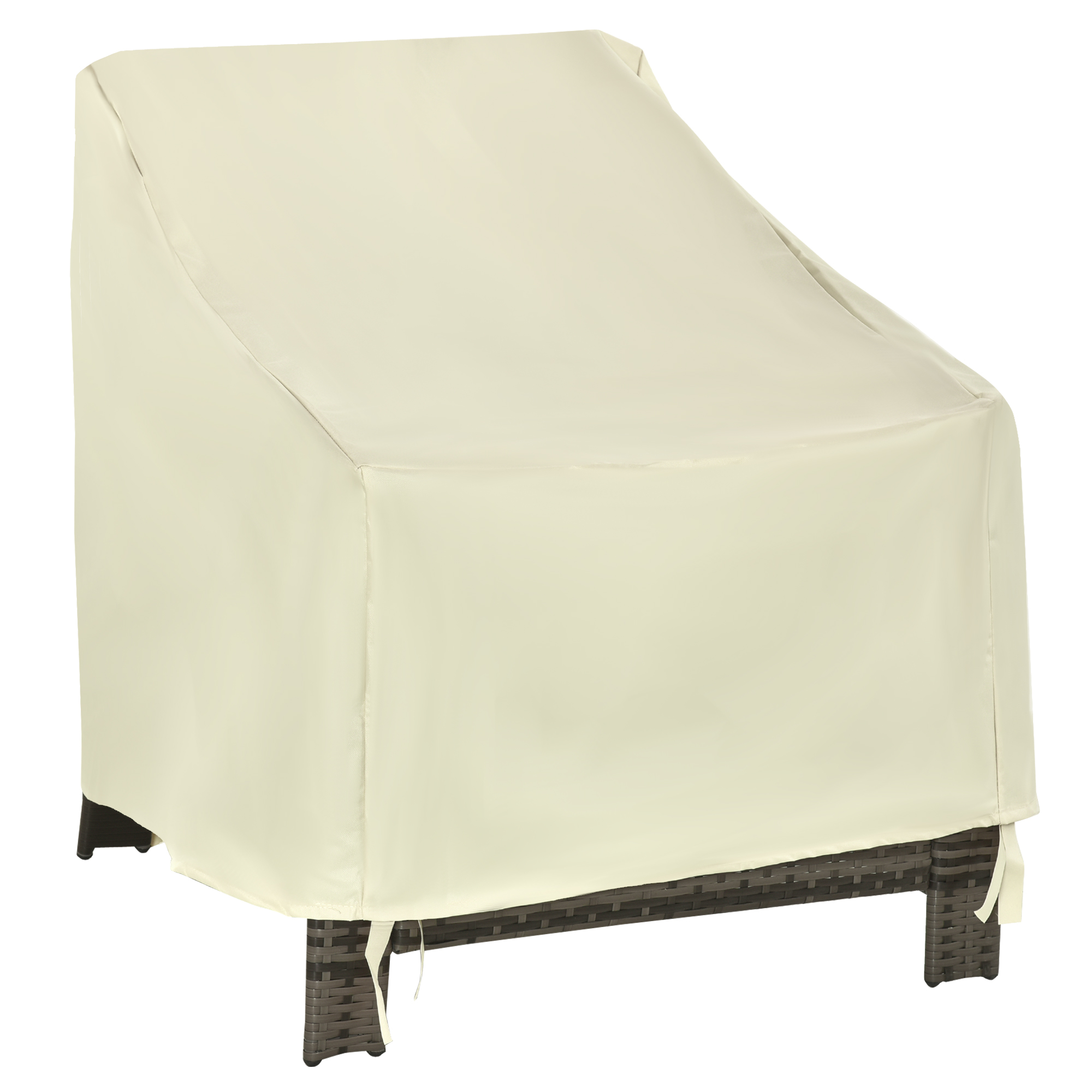 Outsunny Funda Protectora para Sillas Cubierta de Muebles Sillón Impermeable Exterior Jardín Protección contra Lluvia y Sol 68x87x77cm 600D Tela