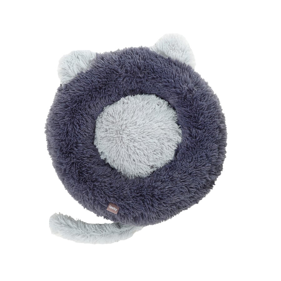Leeby Cama Donut con Oreja y Cola Gris para gatos
