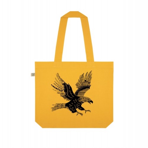Animal totem bolso tote bag de tela águila amarillo