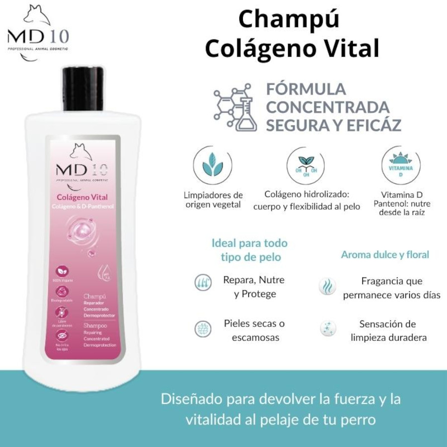 MD-10 COLLECTION Champú para Perros con Colágeno Hidrolizado 750ml