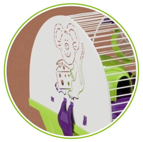 Jaula para hamster chapa decorada dibujo ratÃ³n