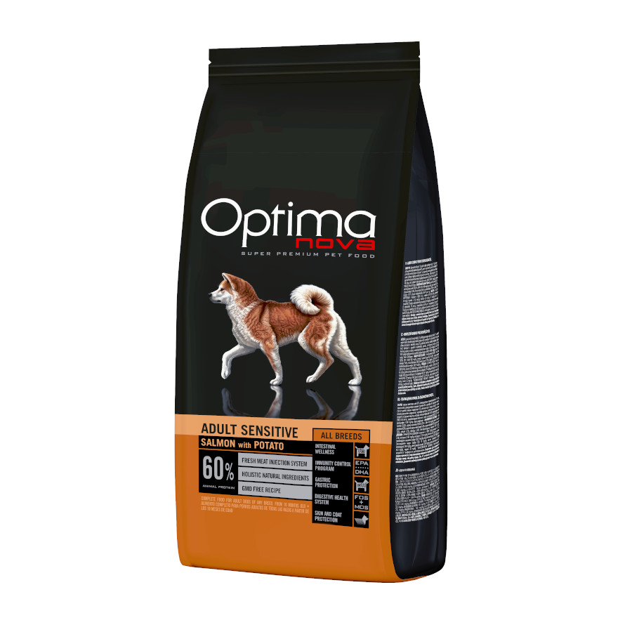 2 kg Optima Nova Adult Sensitive Salmón pienso para perros