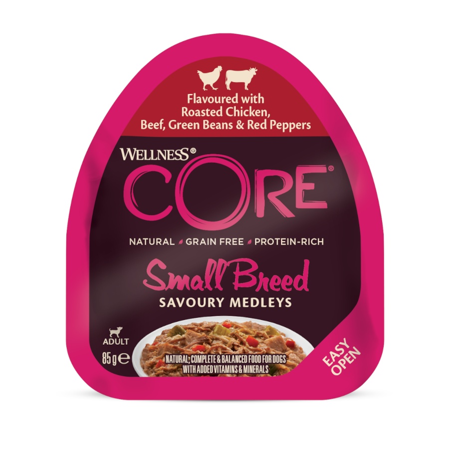 85 g Wellness Core Small Breed Grain Free Pollo y Ternera tarrina para perros