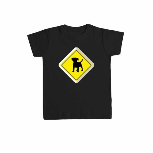 Camiseta niño/a "Placa permitido perros" color Negro, , large image number null
