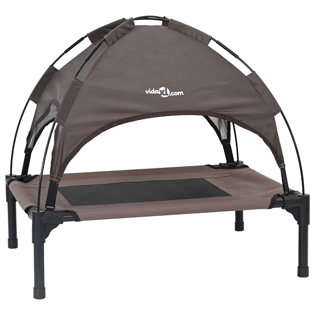 vidaXL Cama para Perros con Dosel Sofá Silla Tela Oxford y Acero Marrón