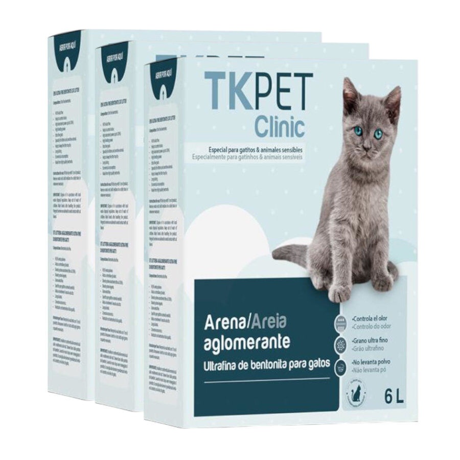 3 x 6 L TK-Pet Clinic Arena Ultrafina para gatos ¡Pack ahorro!