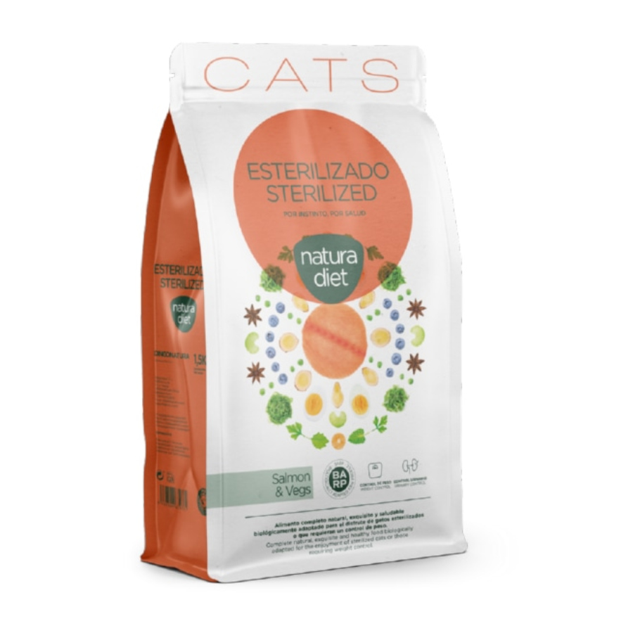 Imagen de Natura Diet Pienso Sterilized Salmón para Gatos 1,5kg