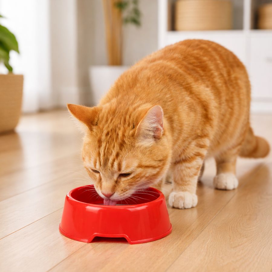 Leeby Comedero de Plástico Rojo para perros y gatos