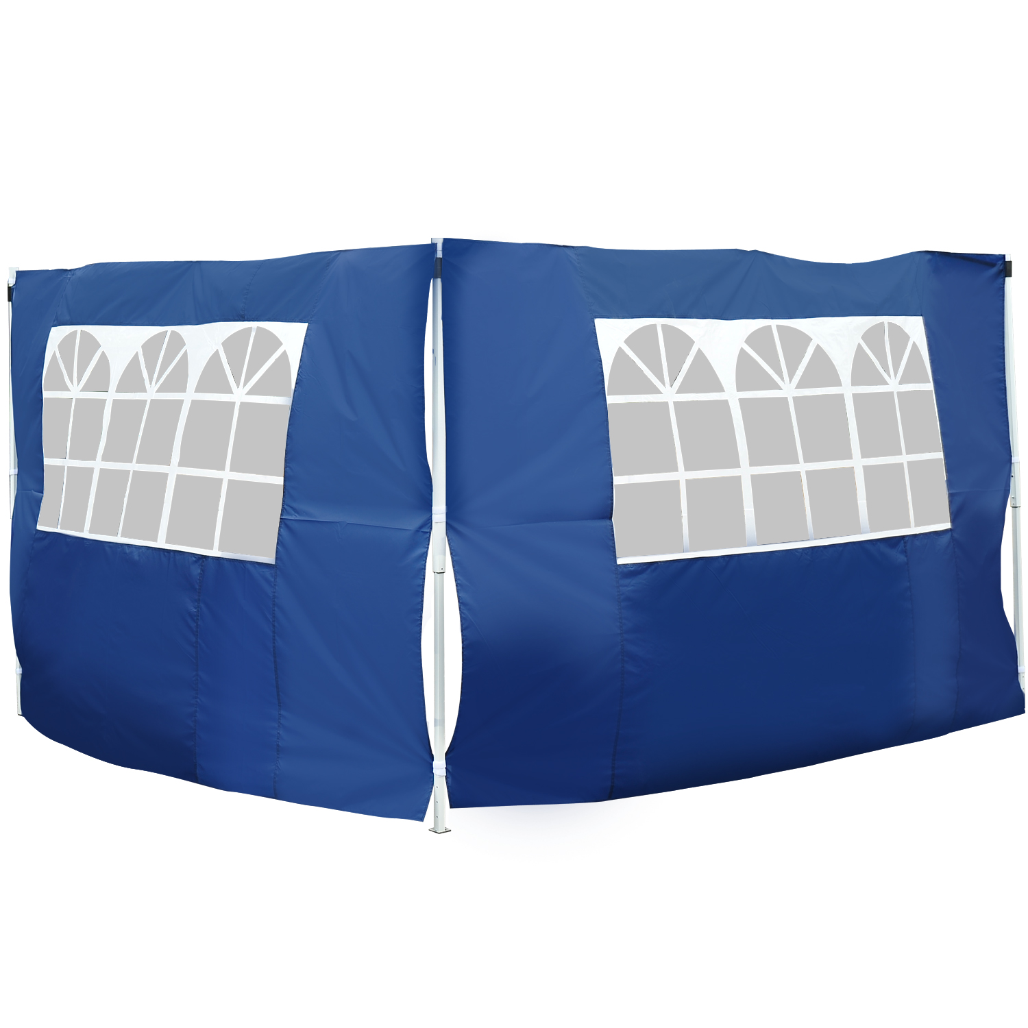 Outsunny 2 Paredes Parte Laterales para Carpa 3×2 Lado Parasol de Gazebo Tela Oxford con 2 Ventanas Medidas Apto para 3×3 3×6 Azul