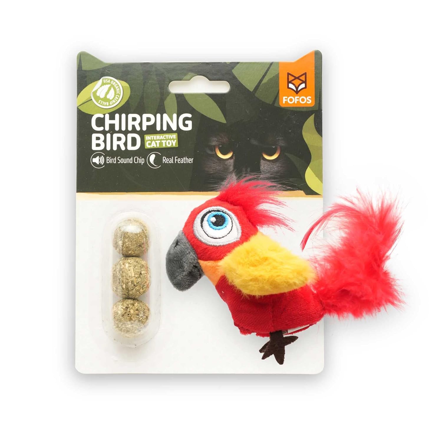 FOFOS | Loro con Chip de Sonido y Catnip Natural – Para Gato