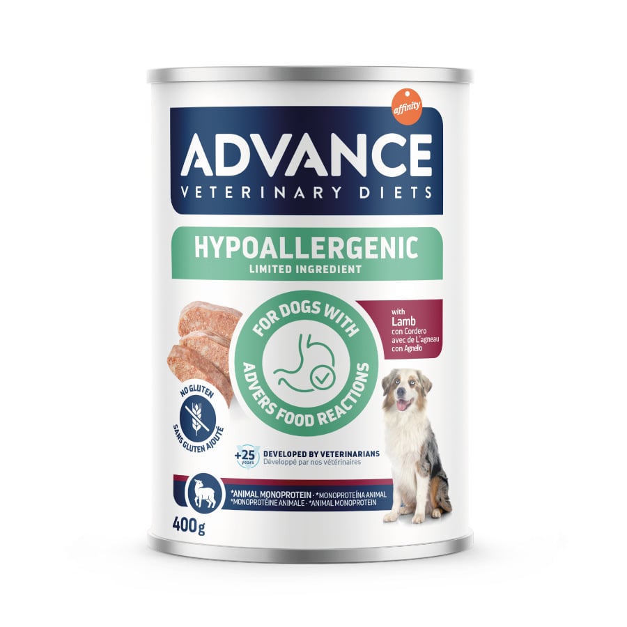 400 g Advance Veterinary Diets Hypoallergenic Limited Ingredient Cordero Comida Húmeda para perros