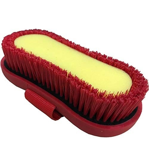 Cepillo con esponja para caballos color Rojo, , large image number null