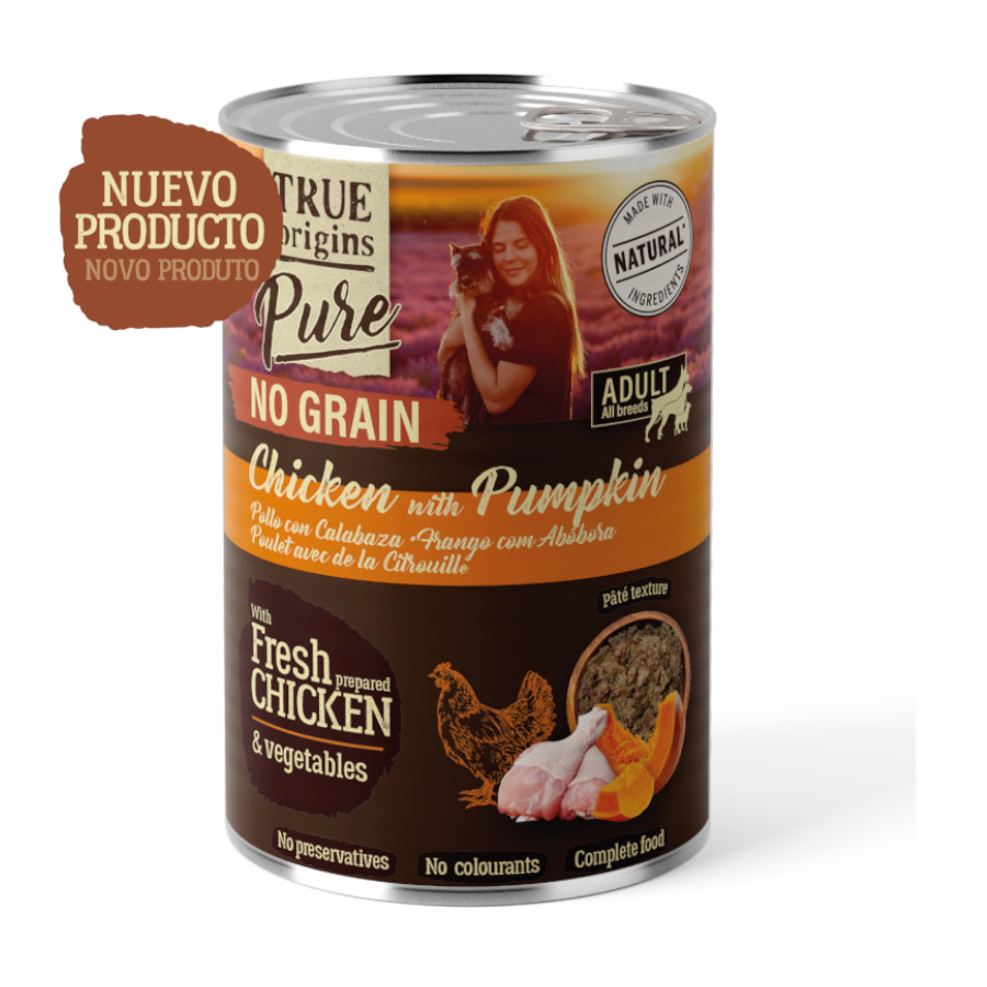 24 latas x 400 g True Origins Pure Adulto Pollo lata para Perros ¡Pack Ahorro!
