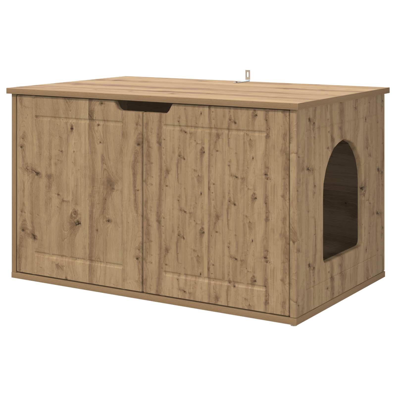 vidaXL Casa para Gatos Roble Artesanal 85 x 55 x 53,5 cm