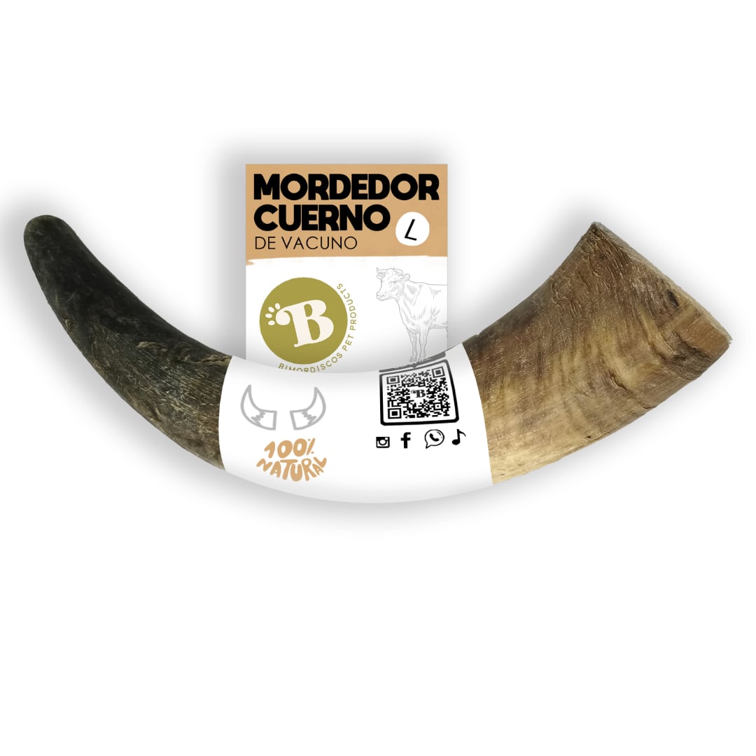 BIMORDISCOS Cuerno de vaca / toro para perros Pack 2 x L
