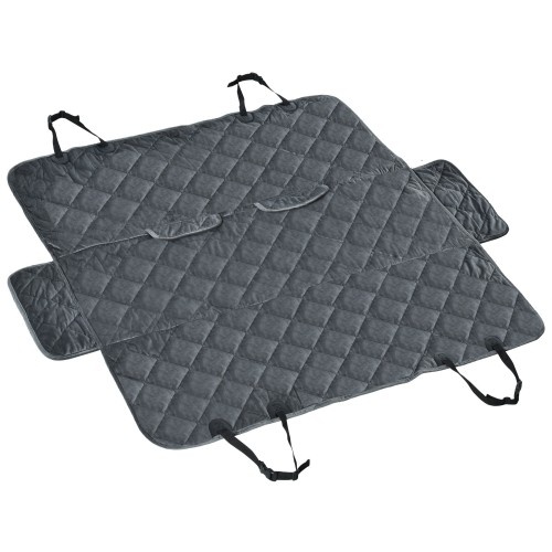 Pawhut – Funda de Asiento de Coche para Perros Cubierta Protectora Mascotas Antideslizante y Aperturas para Cinturón de Seguridad Fácil de Limpiar