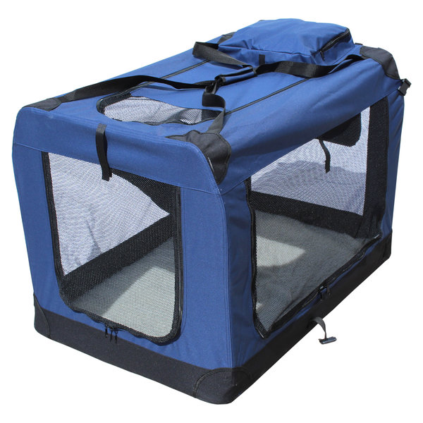 Transportin para perros plegable Yatek de entradas laterales y superiores con alta visibilidad, confort y seguridad para tu mascota de tamaño XXXL
