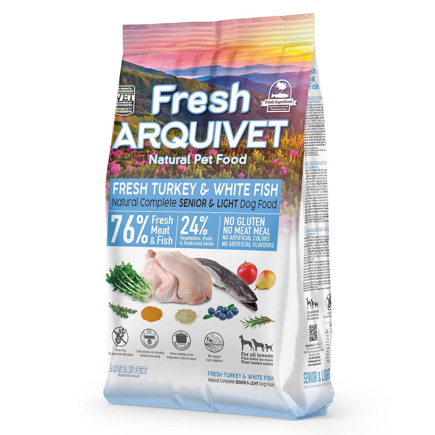 Arquivet Fresh Senior Light Turkey & White Fish 2,5Kg